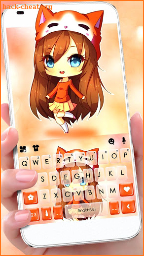 Fox Girl Keyboard Theme screenshot