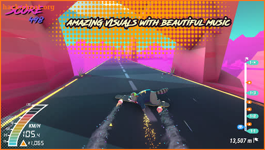 Foxy Sunset Retro- Tanuki Synthwave Skating screenshot