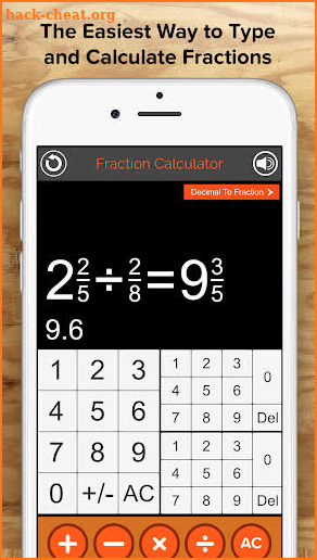Fraction Calculator + Decimals screenshot