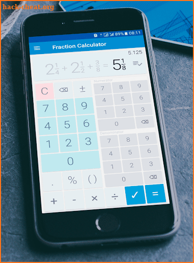 Fraction calculator: easy solve fractions problems screenshot