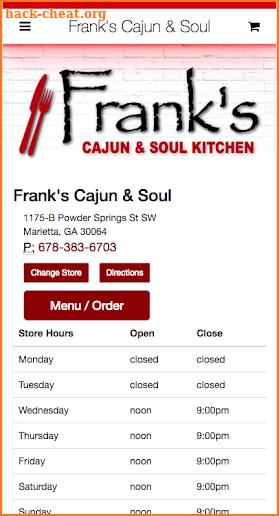 Frank's Cajun & Soul Kitchen screenshot