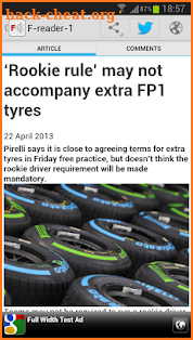 Freader1 - Formula Racing News screenshot