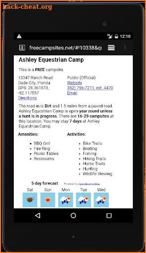 Free Campsites screenshot