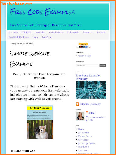 Free Code Examples screenshot