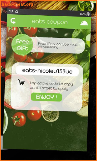 Free Coupon for UberEats Food Delivery Service screenshot