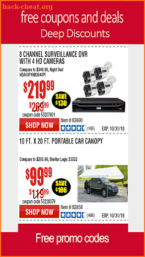 Free Coupons for Harbor Freight Tools screenshot
