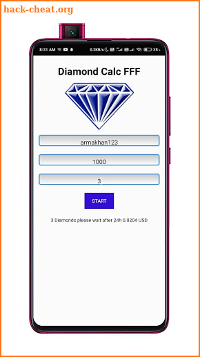 Free FF Diamonds Calculator screenshot
