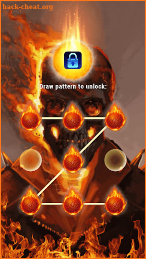 (FREE) Fire Flame Skull - App Lock Master Theme screenshot