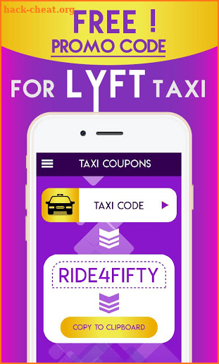 Free First Ride Promo Code for Lyft Taxi screenshot