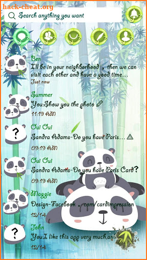 (FREE) GO SMS CUTE PANDAS THEME screenshot