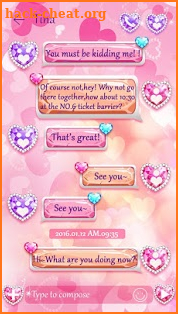 (FREE) GO SMS GEM HEART THEME screenshot
