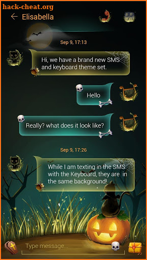 FREE GO SMS HALLOWEENCAT THEME screenshot