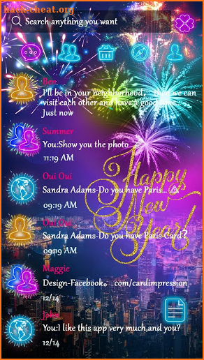 (FREE) GO SMS HAPPY NEW YEAR THEME screenshot