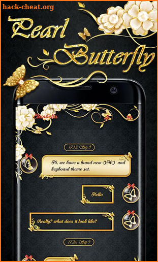 (FREE) GO SMS PEARL BUTTERFLY THEME screenshot