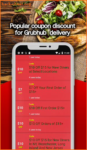 Free Grubhub Coupon Code and Promo screenshot