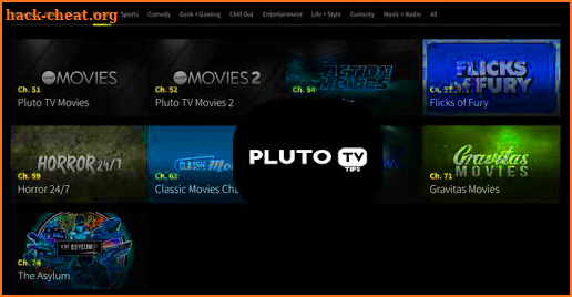Free hints for Pluto TV screenshot