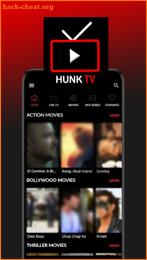 Free Hunk Tv : Guide for Movies & Tv Shows screenshot