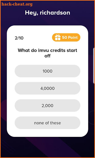 Free Imvu Credits Quiz Calculator screenshot
