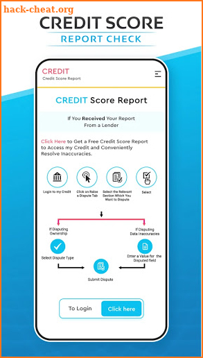 Free loan Credit Score Report screenshot