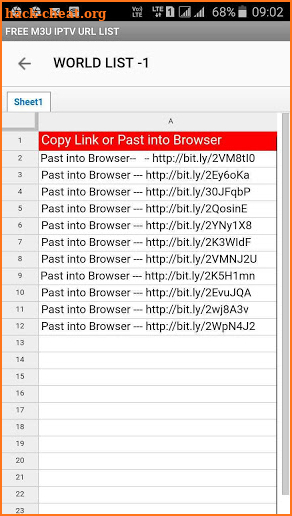 FREE M3U IPTV URL LIST screenshot