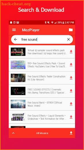 Free Mp3 Music Download - MozPlayer screenshot