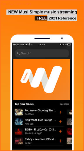 FREE Musi Simple Music Streaming App Reference screenshot