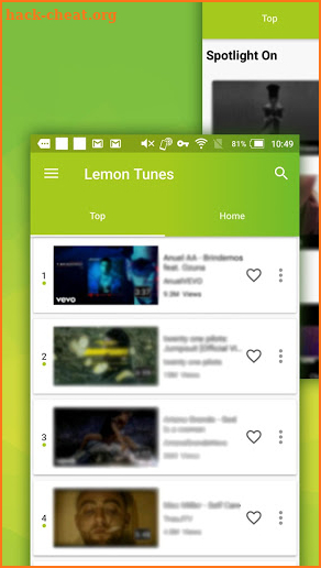 Free Music for Youtube Player - Lemon Tunes screenshot