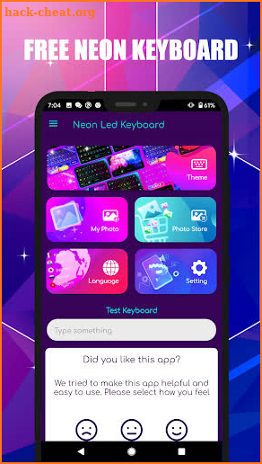 Free Neon keyboard screenshot