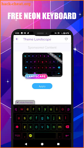 Free Neon keyboard screenshot