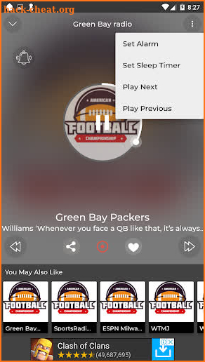 Free packers radio screenshot