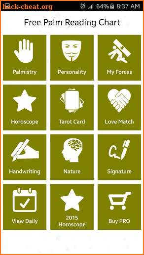 Free Palm Reading Chart - Palmistry Secrets screenshot