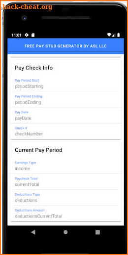 Free Pay Stub Generator screenshot