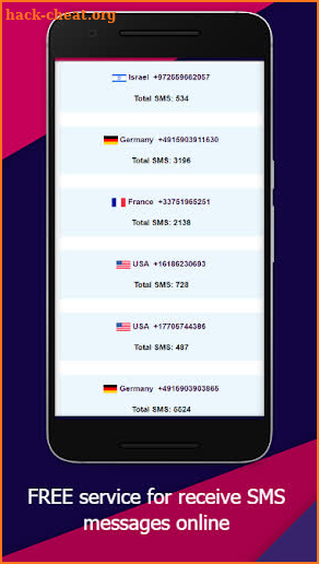 Free SMS Receive - Temporary Virtual Phone Numbers screenshot