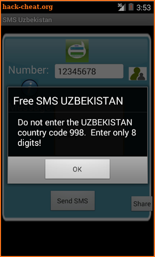 Free SMS Uzbekistan screenshot