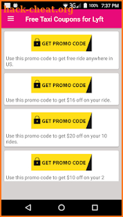Free Taxi Coupons For Lyft screenshot
