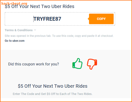 Free Taxi Coupons for Uber screenshot