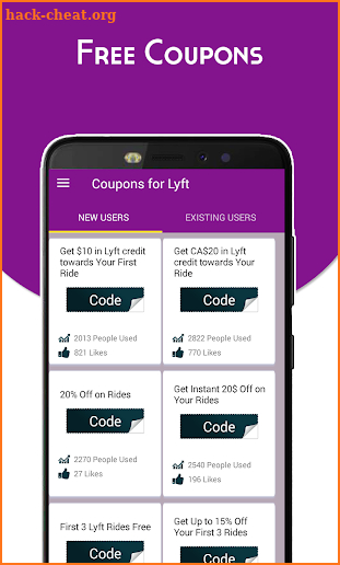 Free Taxi Promo Coupons for Lyft Cab screenshot