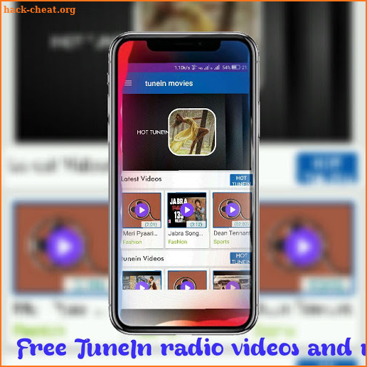 Free TuneIn radio videos and nfl radio stream screenshot