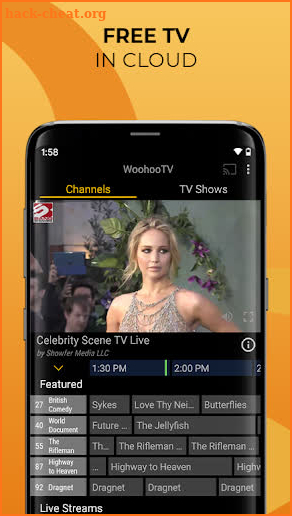 Free TV, Free Movies, Free Cable Stream WooHooTV screenshot