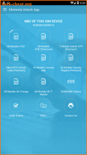 Free Unlock Motorola Mobile SIM screenshot