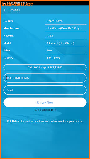 Free Unlock Network Code for ZTE SIM screenshot