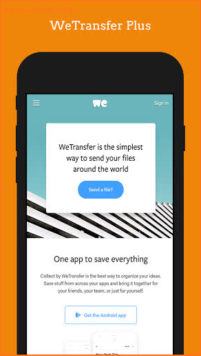 free wetransfer plus tips screenshot