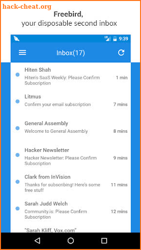 Freebird - Disposable Temporary Email - Premium screenshot