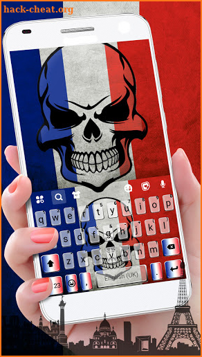French Angry Skull Keyboard Background screenshot