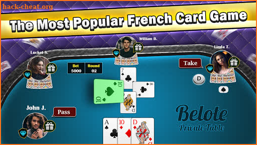 French Belote Free Multiplayer Card Game screenshot