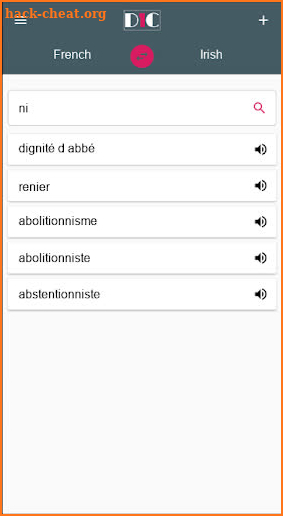 French - Irish Dictionary (Dic1) screenshot