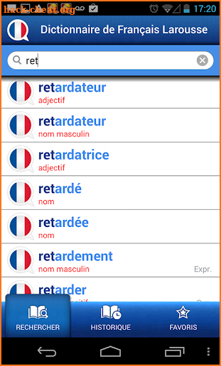 French Larousse dictionary screenshot