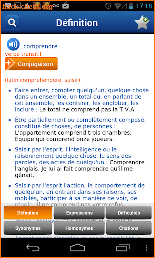 French Larousse dictionary screenshot