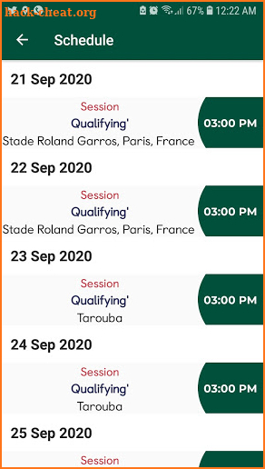 French Open 2020 screenshot