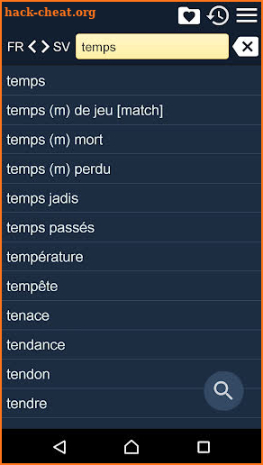 French Swedish Dictionary screenshot